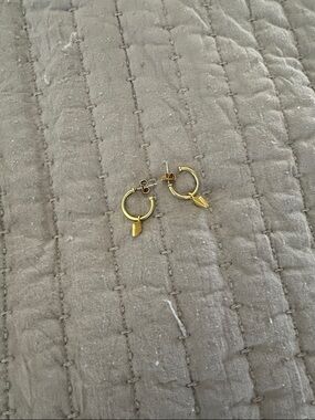 Madewell Gold Hoop Earrings with Geometric Drop